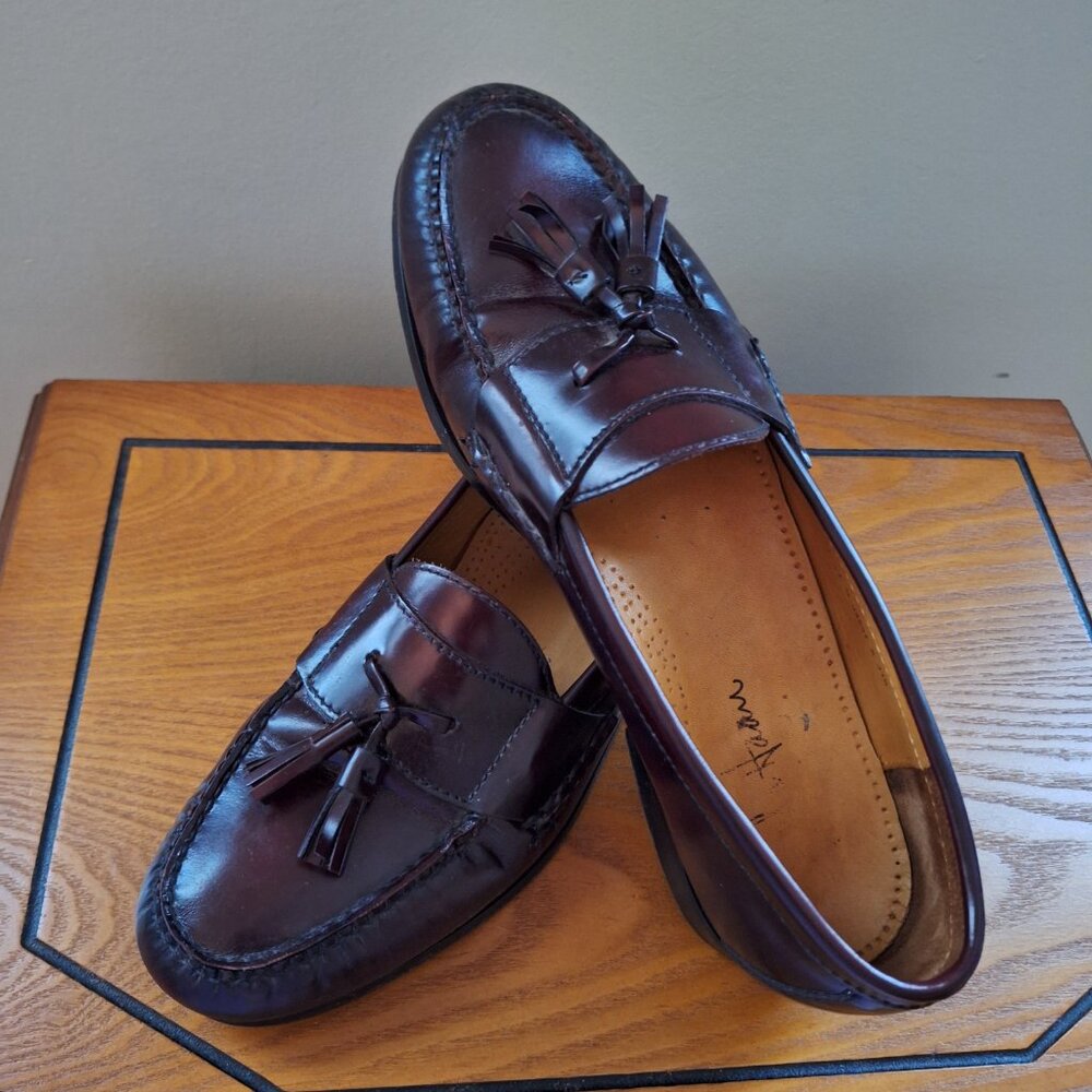 Cole Haan Men's Leather Pinch Tassel Loafers Cordovan Slip-On Shoes Size 10 D